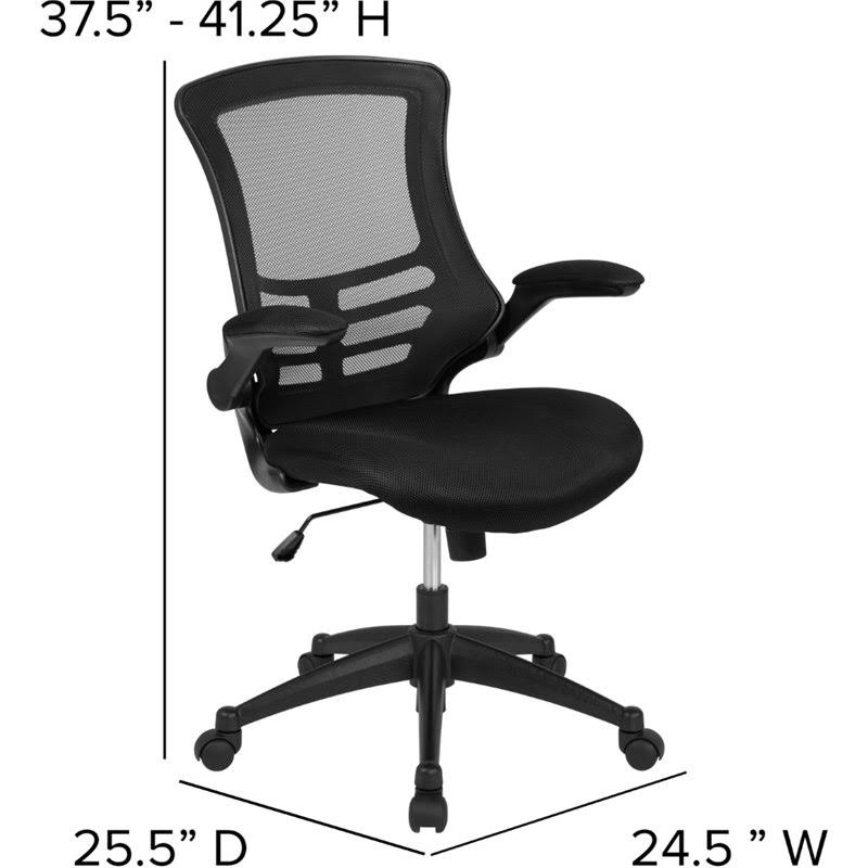 Mahogany Electric Height Adjustable Stand Up Desk with Black Mesh Swivel Ergonomic Task Office Chair S109259