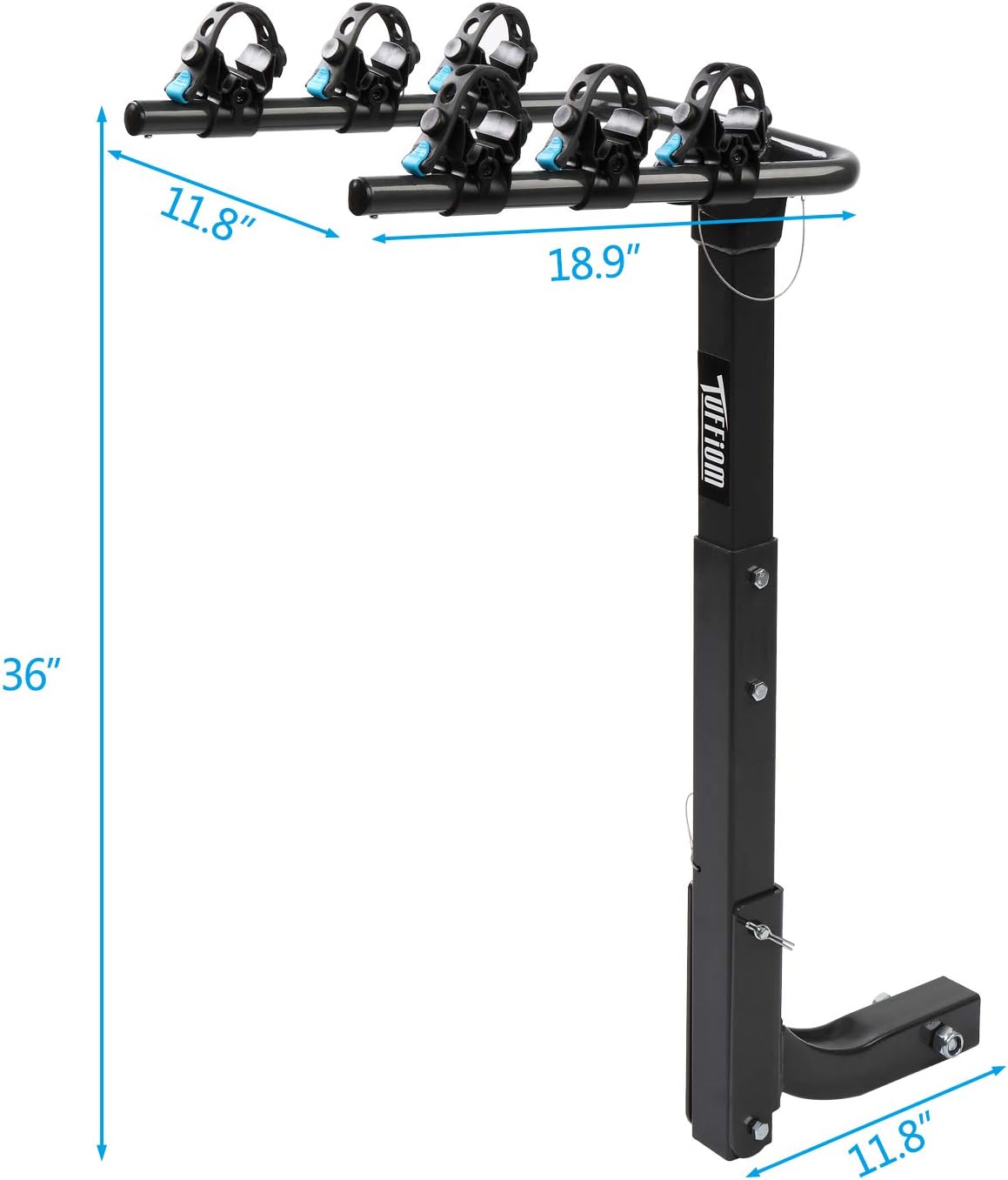 3-Bike Hitch Mount Rack with 2Inch Hitch Receiver, Black O30660