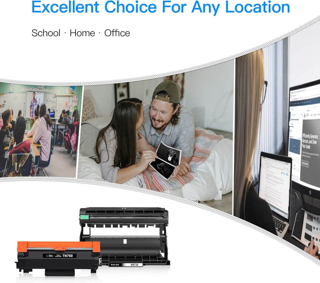 Compatible Toner Cartridge & Drum Unit Replacements for Brother Printer (2 Toner Cartridges, 1 Drum Unit, 3 Pack) W2145