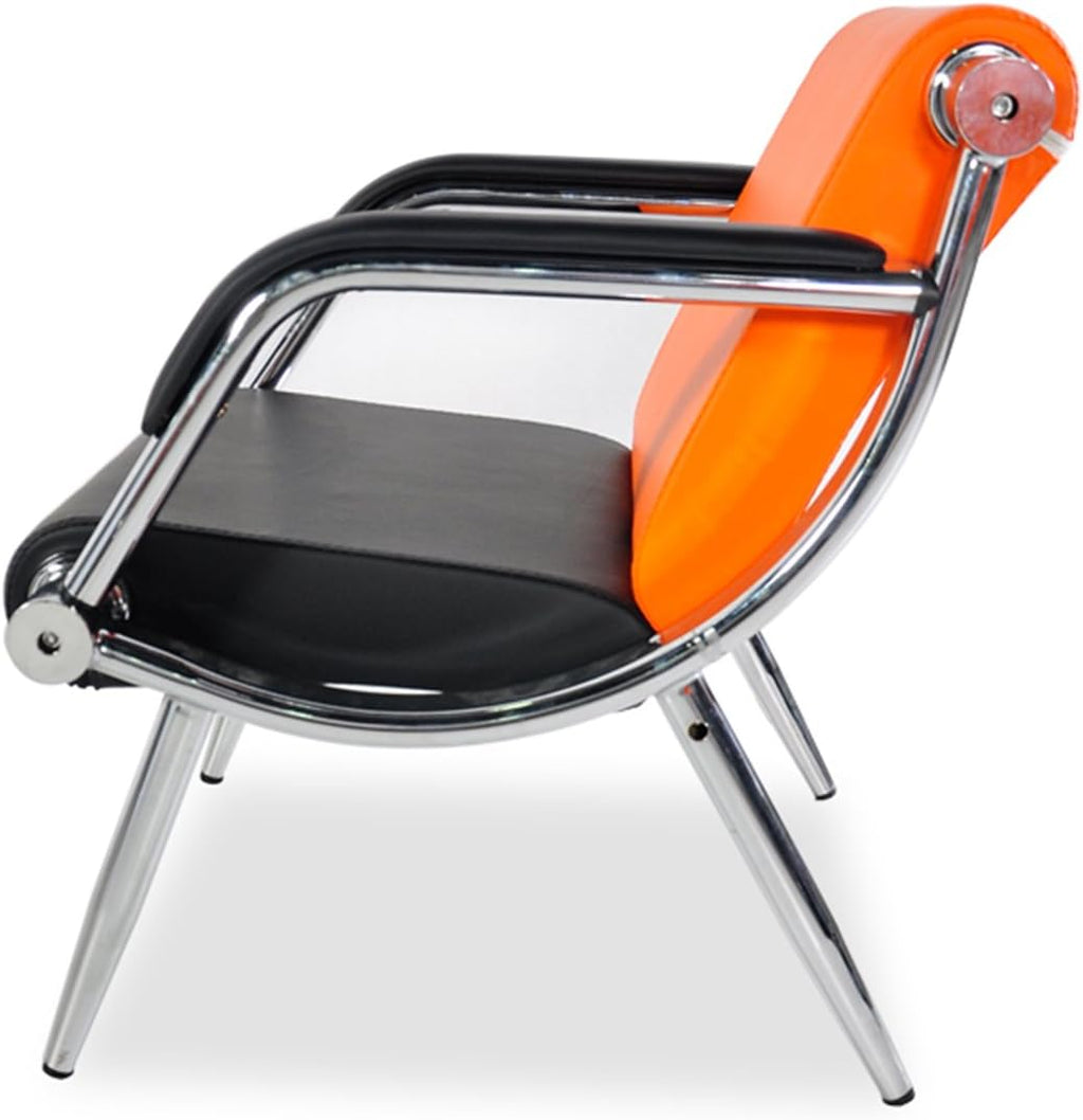 Orange And Black PU Leather Office Reception Chair K1371