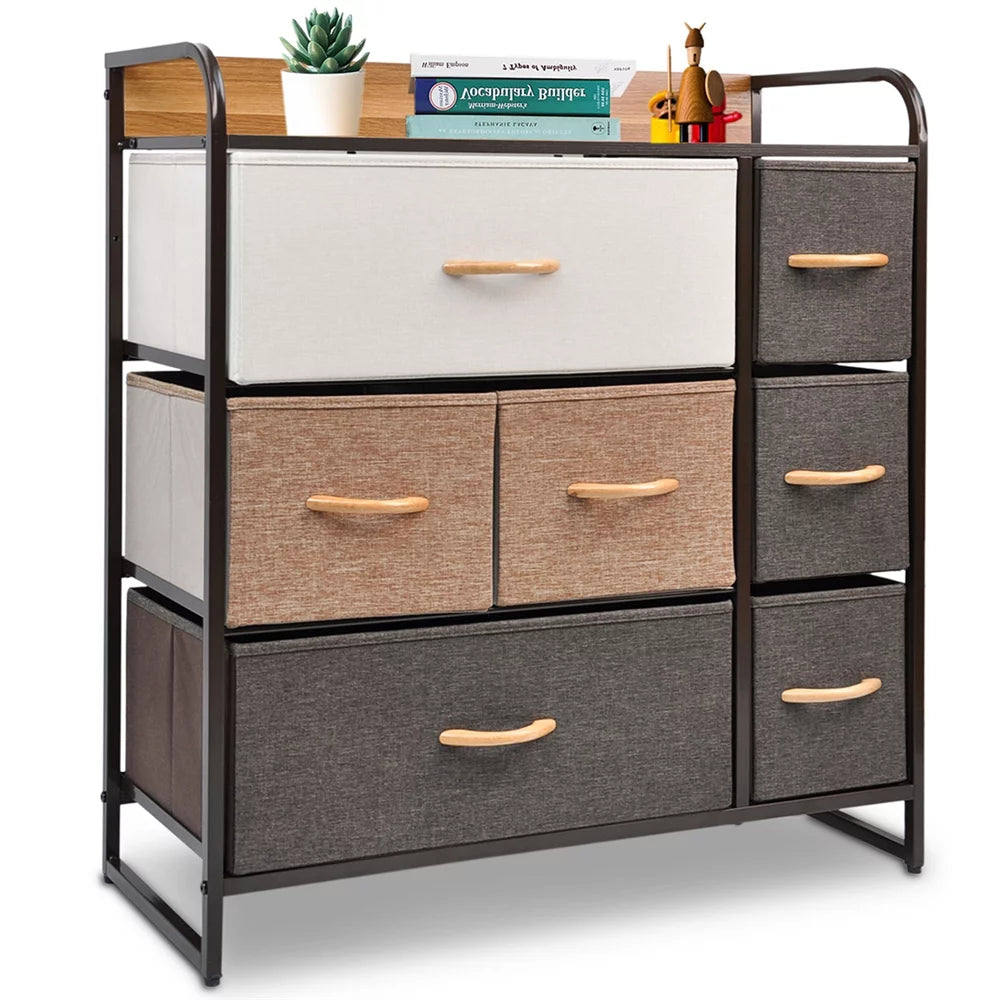 Fabric Drawer Dresser with 7 Drawers W118