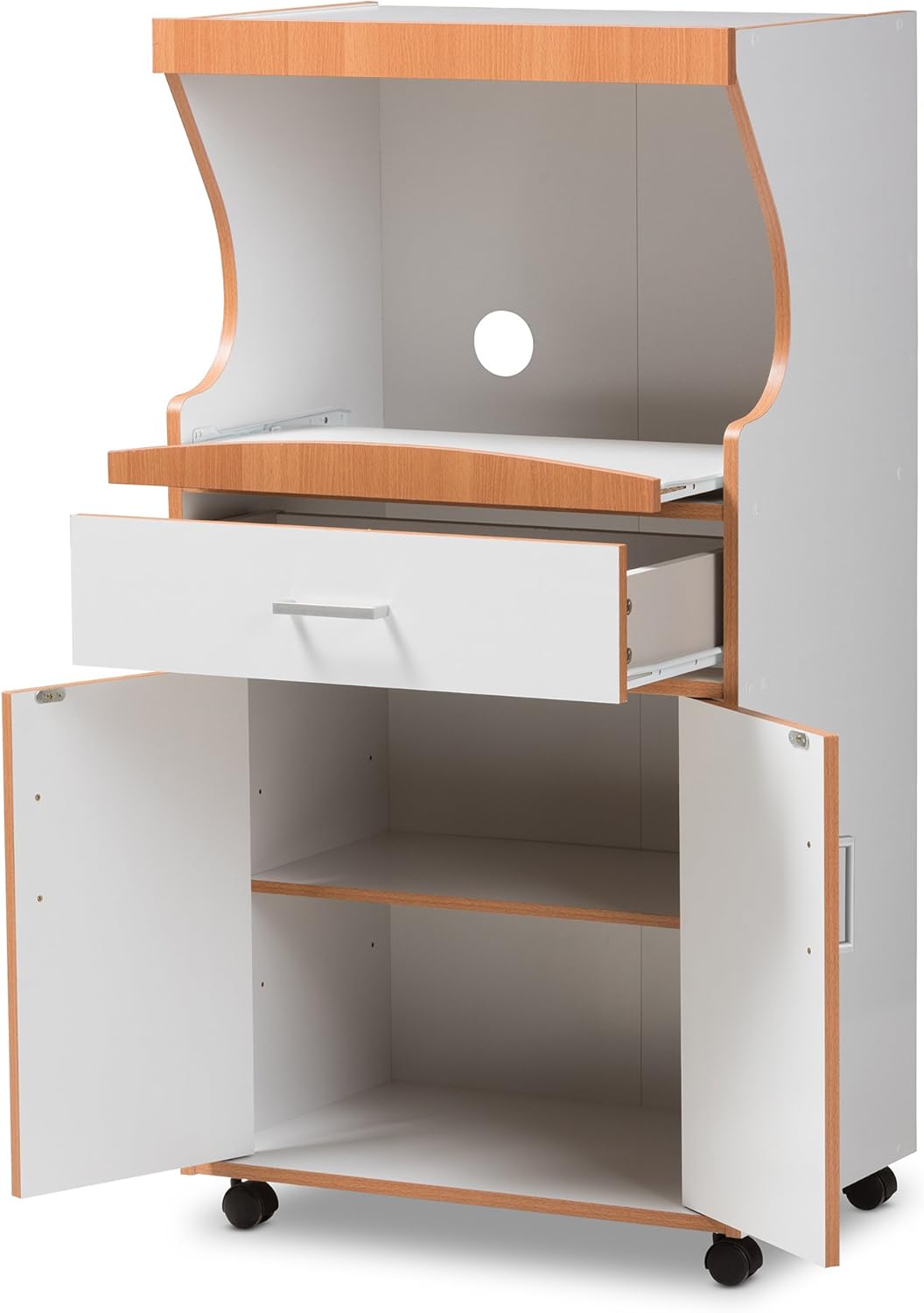 Beech Brown and White Kitchen Cabinet T4078