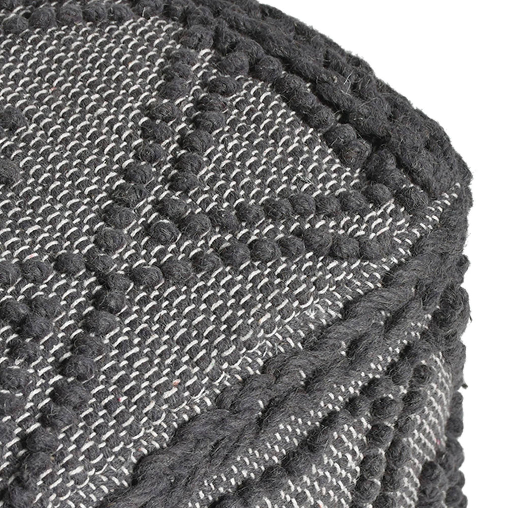 Charcoal Fabric Cube Pouf X517334