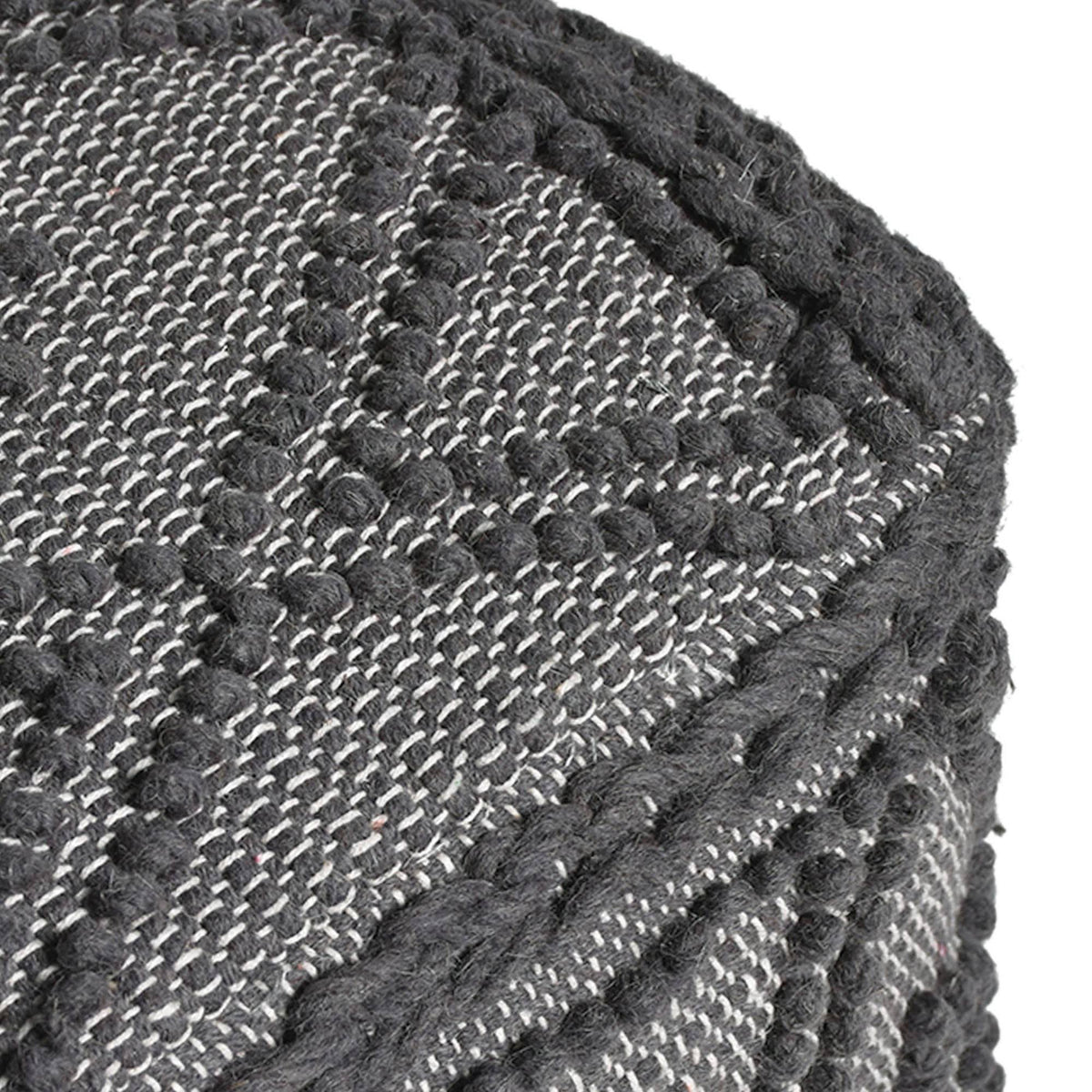 Charcoal Fabric Cube Pouf X517334