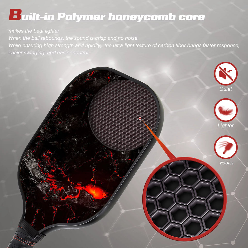 Graphite Fiber Pickleball Paddles Set with 4 Balls and Backpack T456192