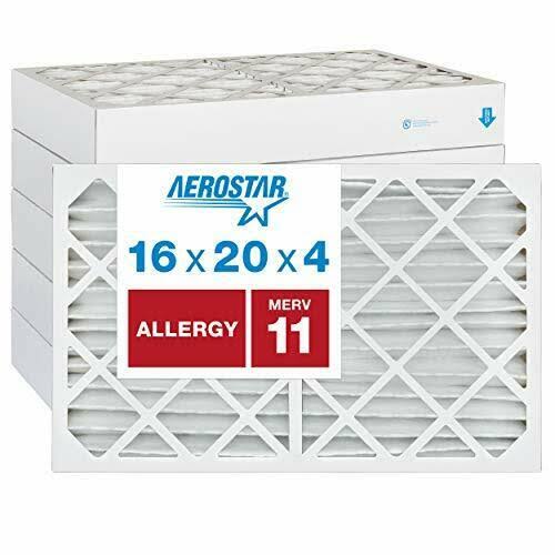 16x20x4 MERV 11 Pleated Air Filter, 6-Pack W434459
