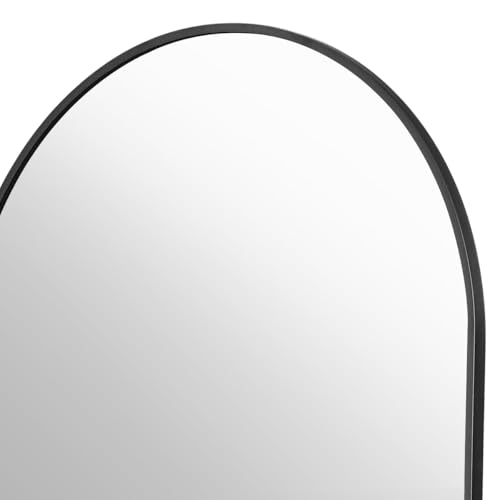 30"x71" Black Arched Full Length Mirror with Aluminum Alloy Frame I133