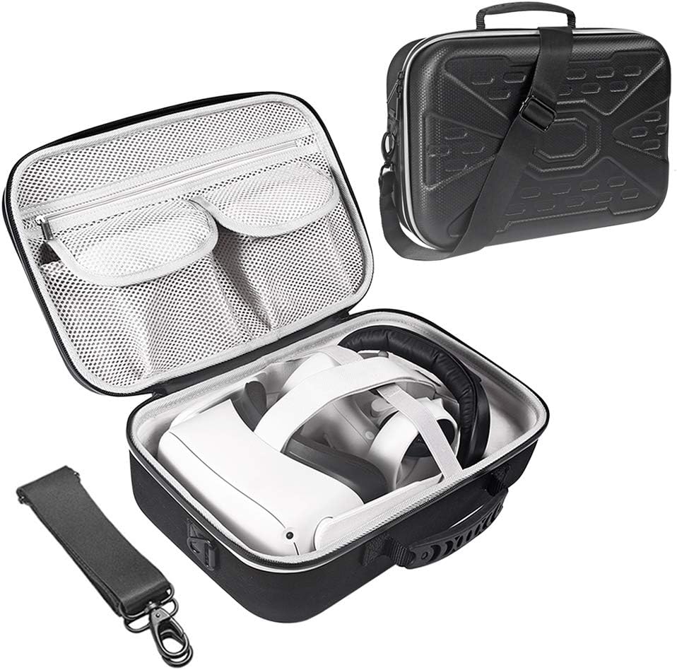 Hard Case for Oculus Quest 2 VR Gaming Headset with Shoulder Strap Pack of 2 Z70171