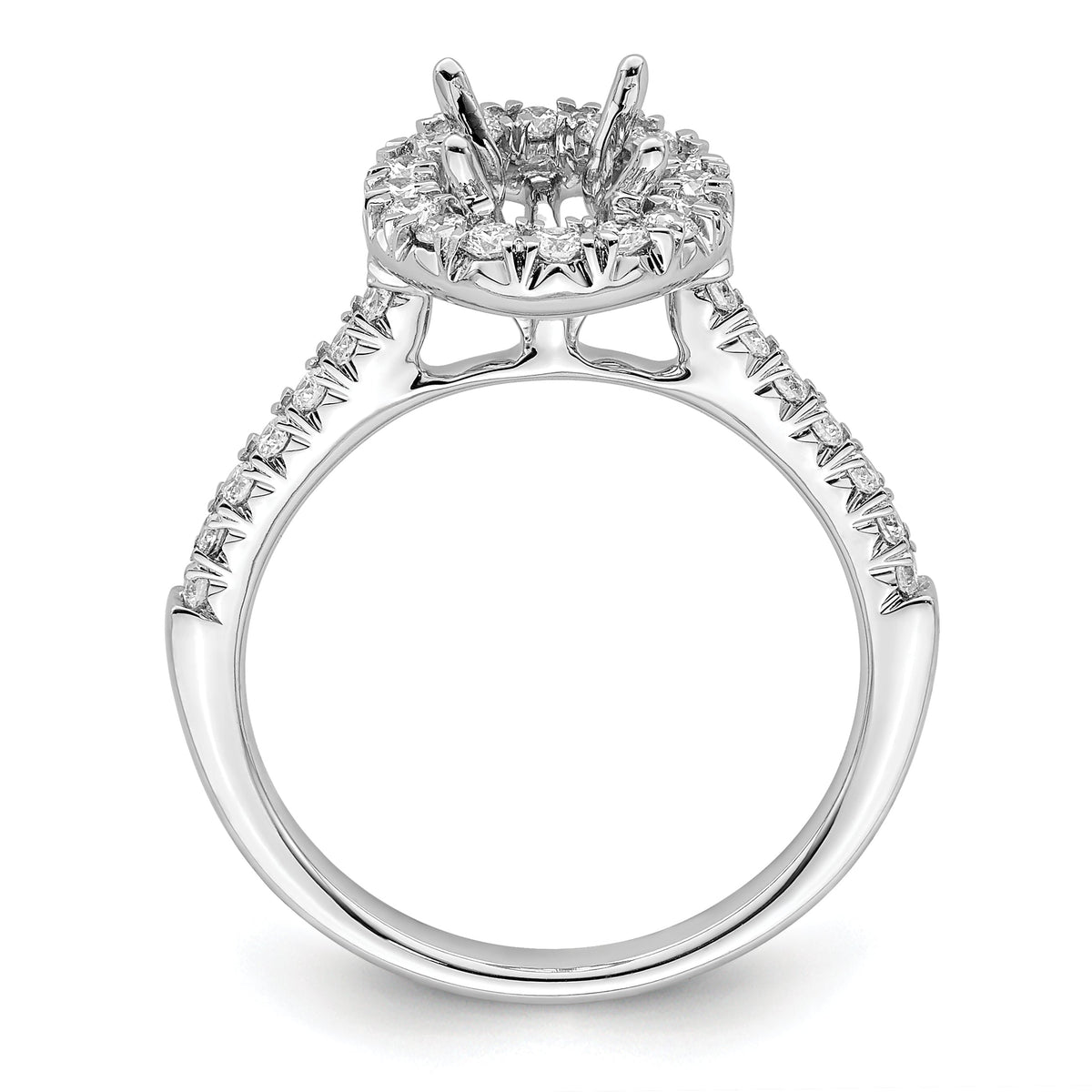 14K White Gold Oval Halo Engagement Ring Z713940