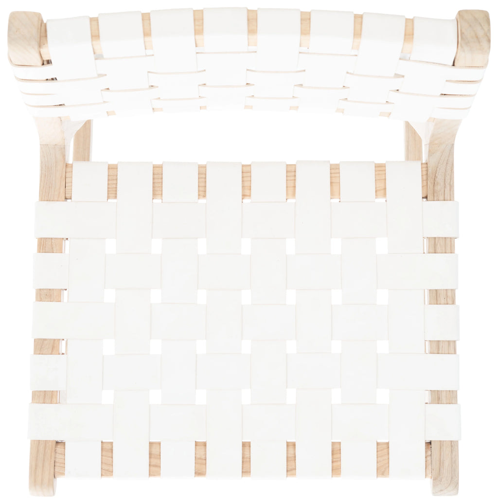 White/Natural Leather Bar Stool W711