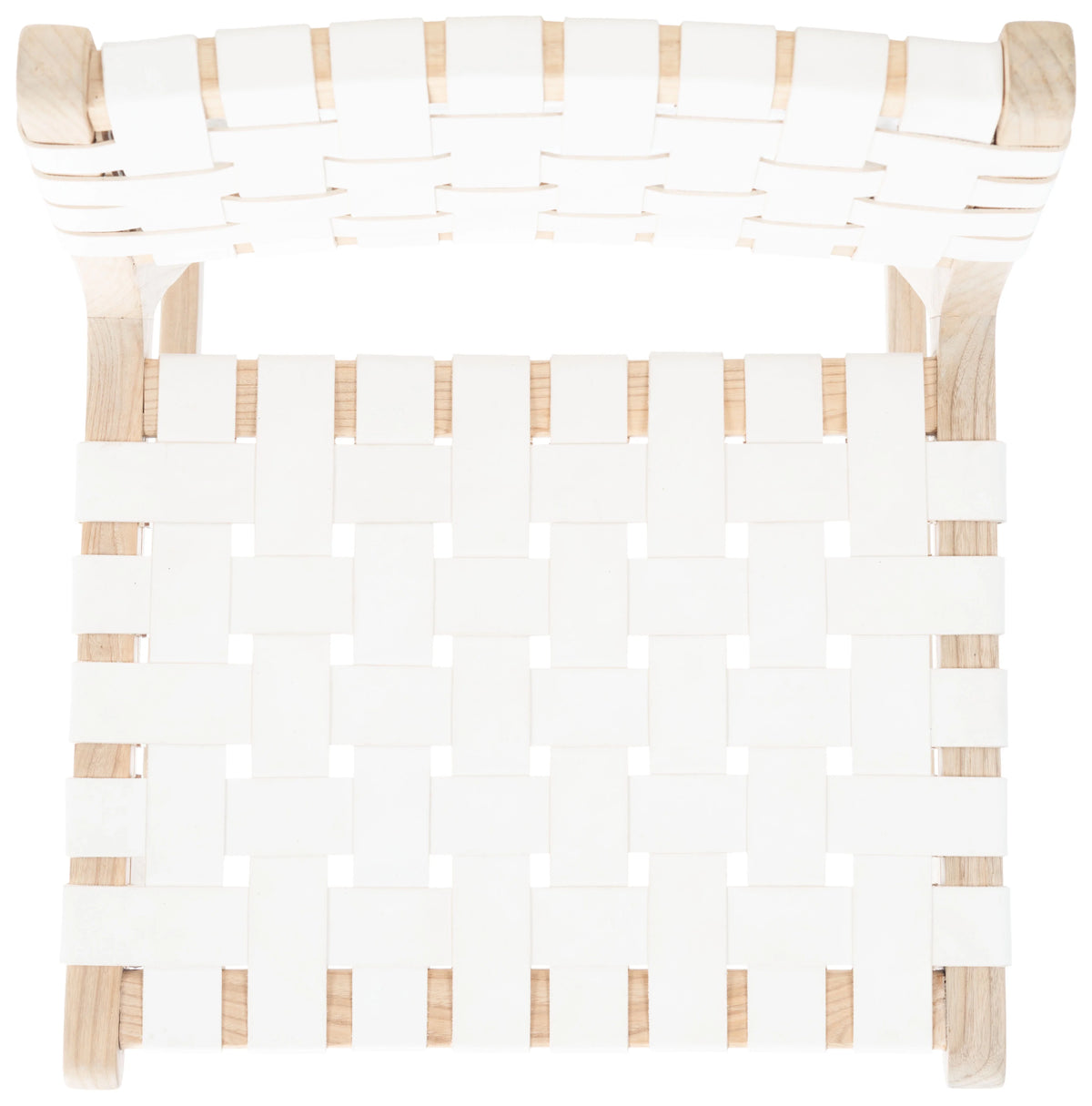 White/Natural Leather Bar Stool W711