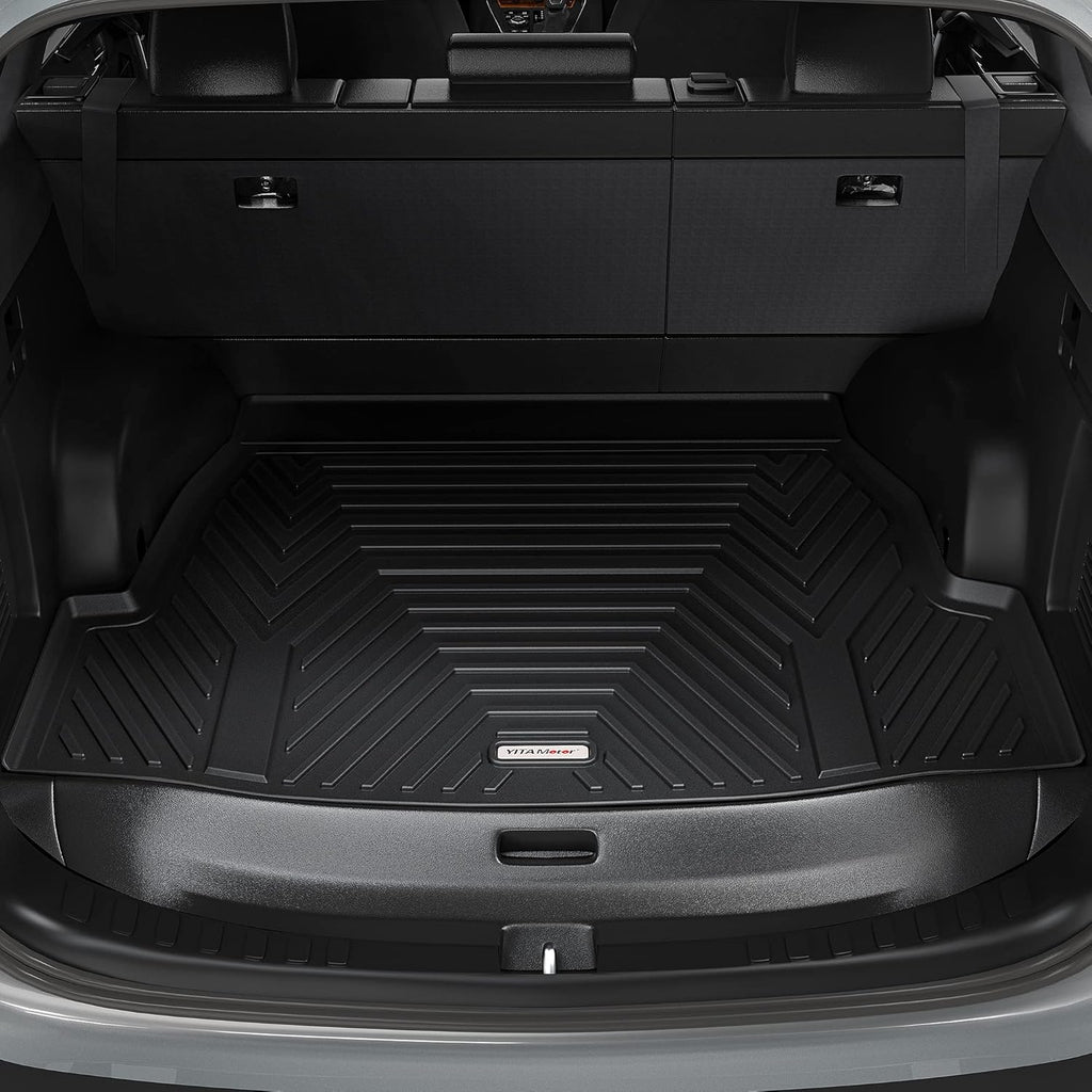 Black Custom Fit Car Floor Mats 3 Rows with Cargo Trunk Liner F904