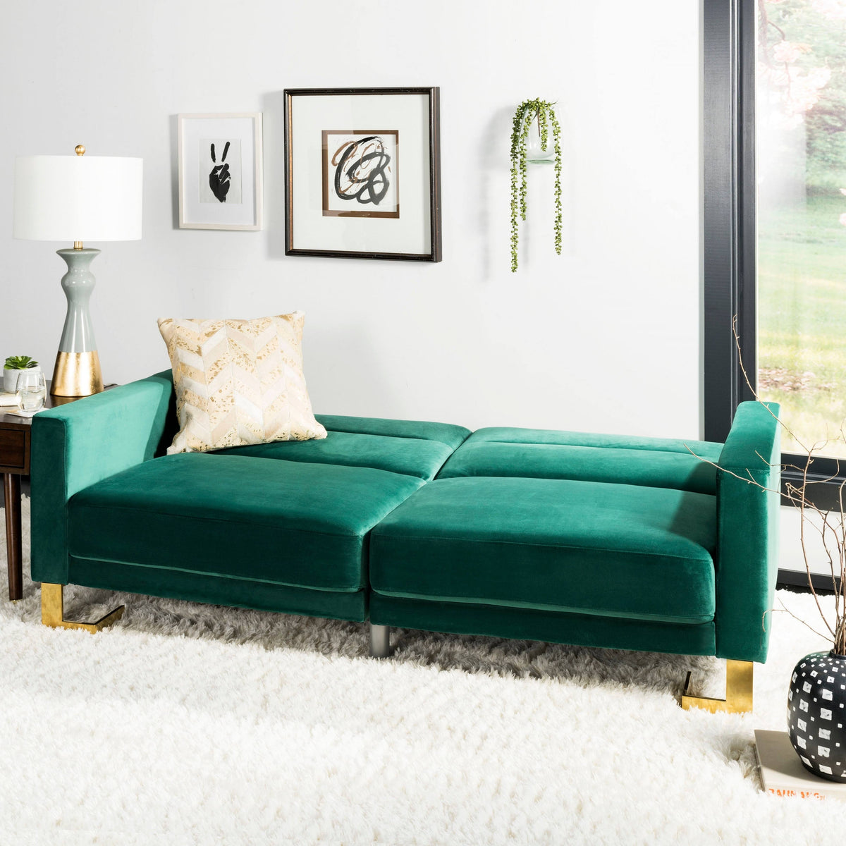 Emerald Green Foldable Sofa Bed G9236