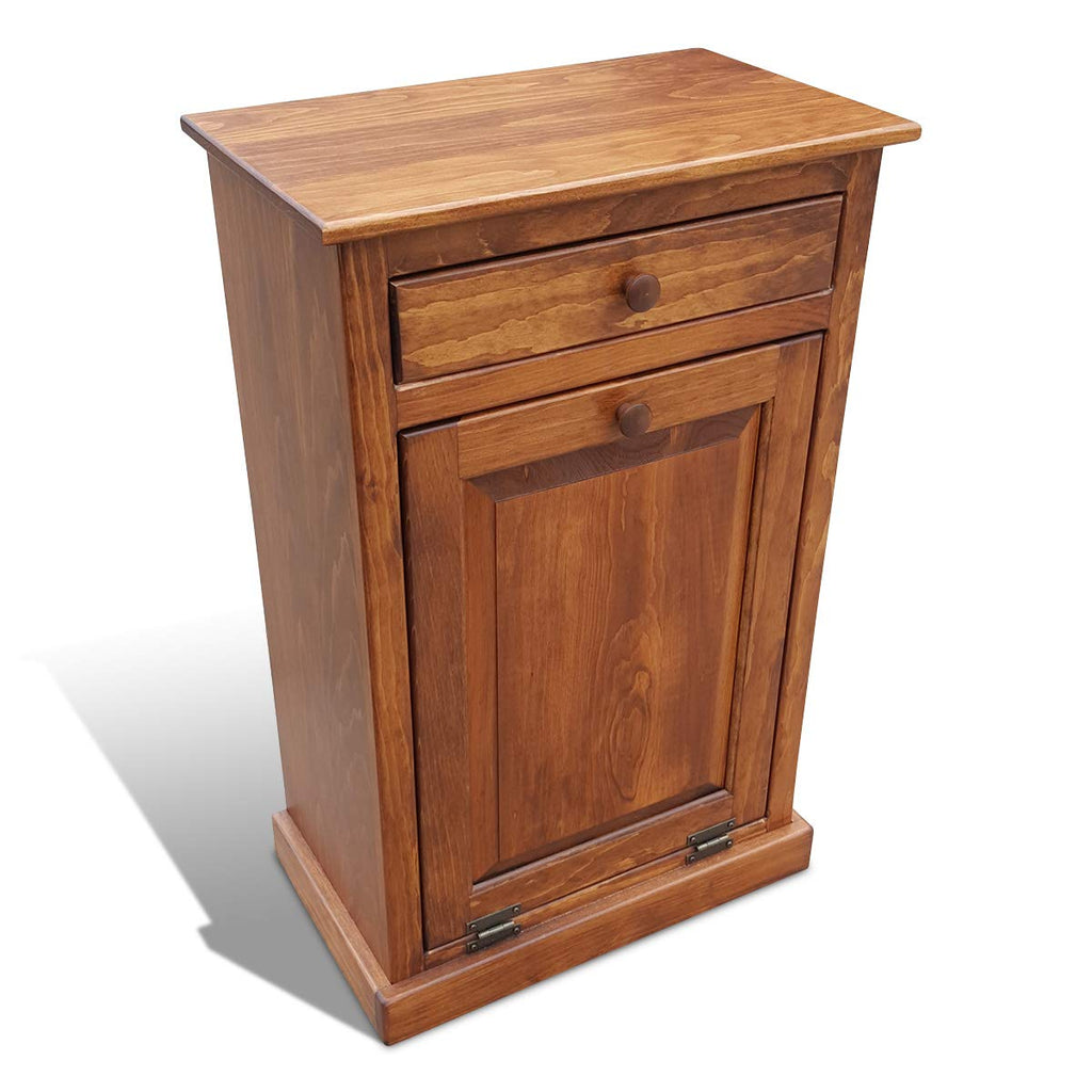 Mocha Wooden Pull Out Trash Can Cabinet Z665541