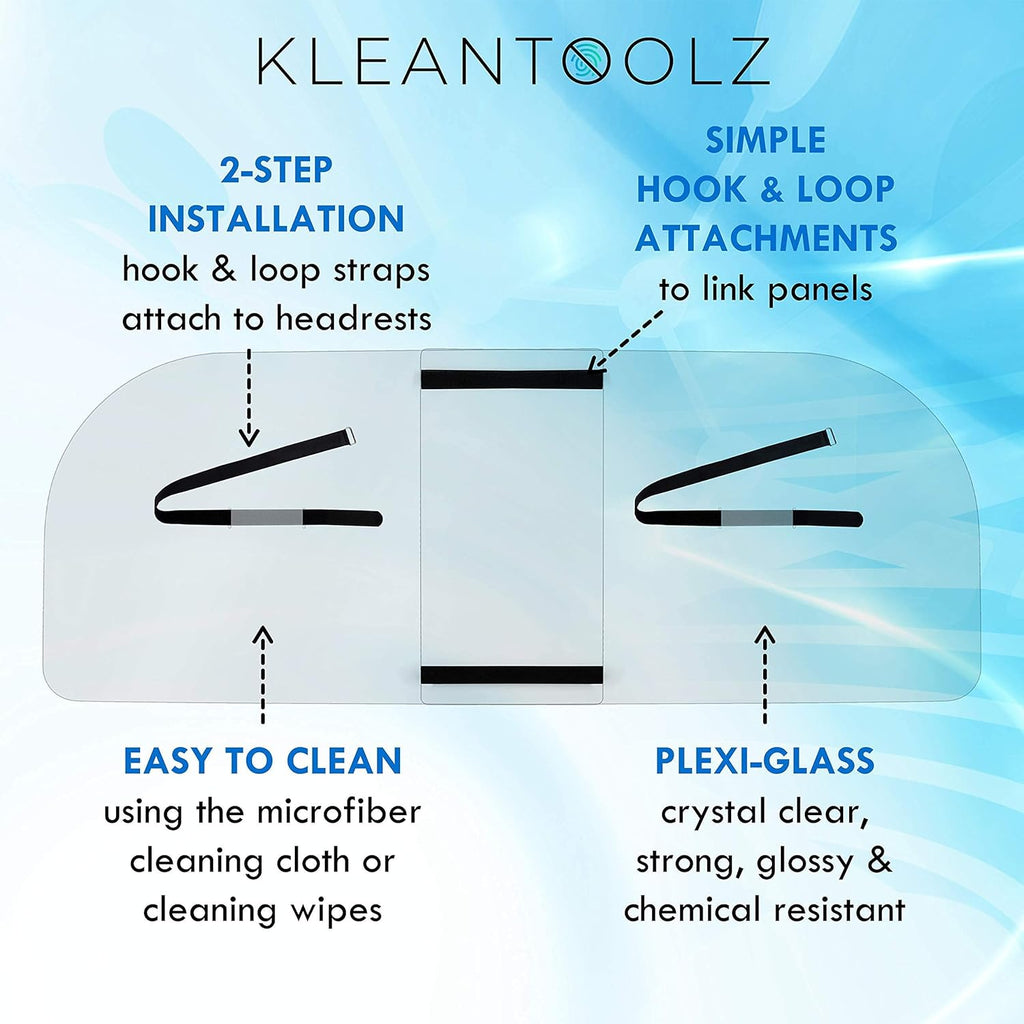 Adjustable Plexiglass Car Sneeze Guard Barrier with Microfiber Cloth E587