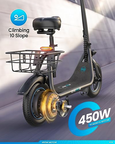 Electric Scooter with Seat and Basket D50939