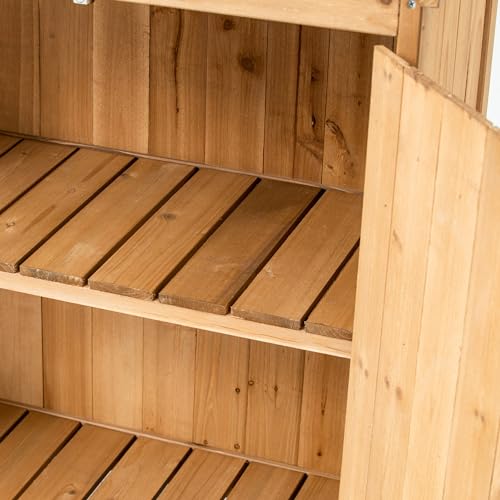 Outdoor Wooden Potting Bench with Wheel Z21628
