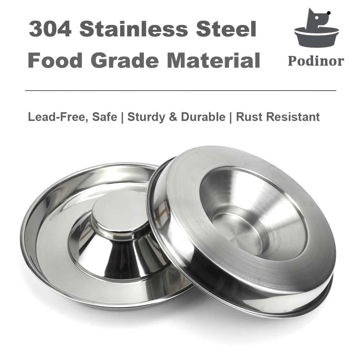Stainless Steel Puppy Feeding Food and Water Bowls B76285