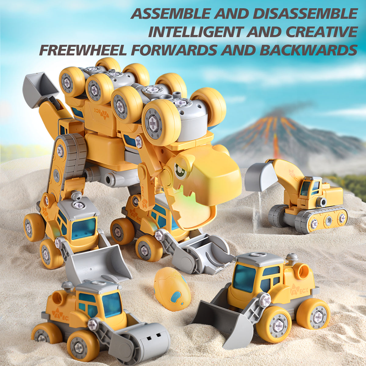 5 in 1 Take Apart Dinosaur Robot Building Toys N9905