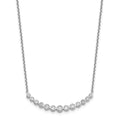 14kt White Gold Diamond Curved Bar Necklace 18 inch Lobster Clasp U35152