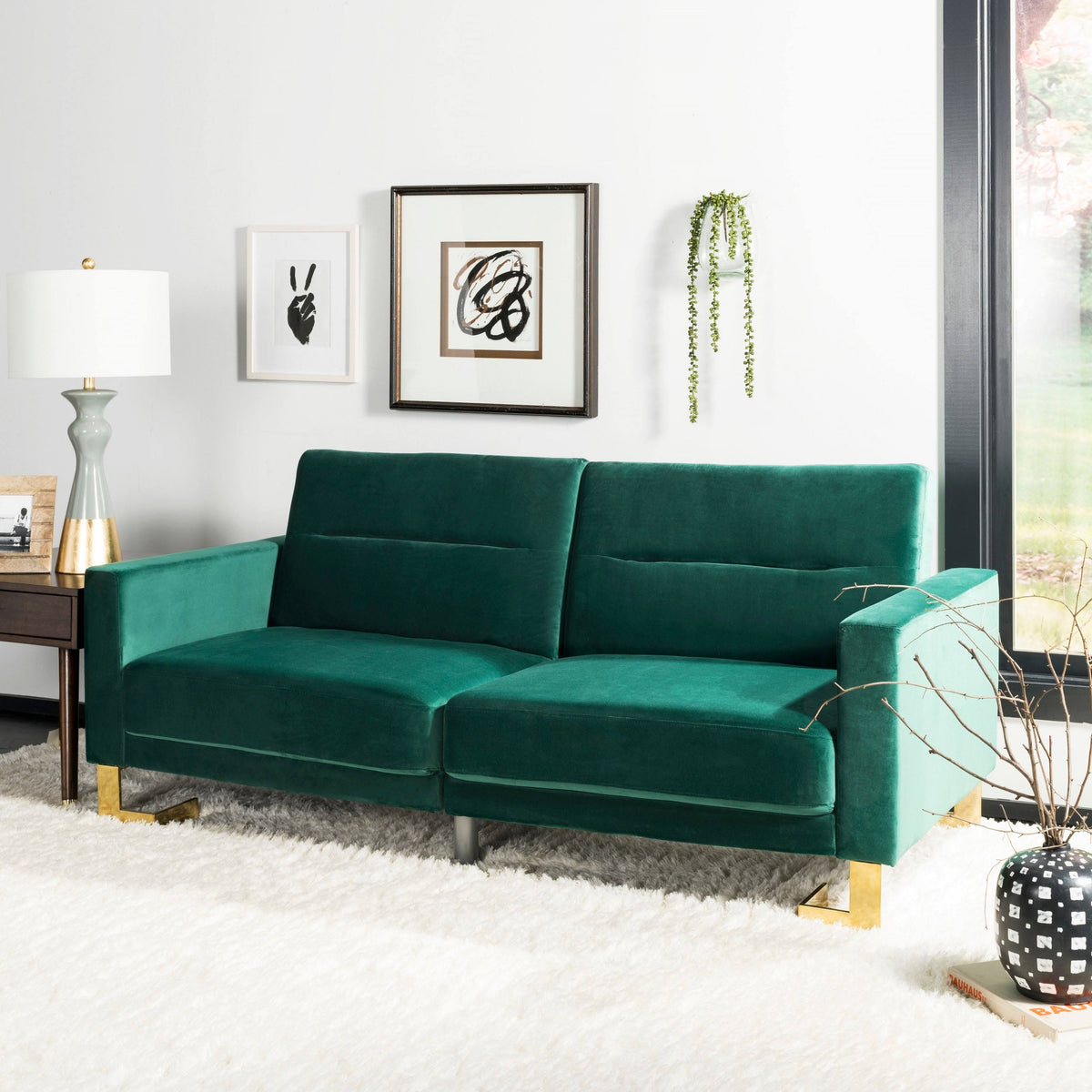 Emerald Green Foldable Sofa Bed G9236
