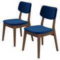 Blue Velvet Dining Chair Set of 2 F740