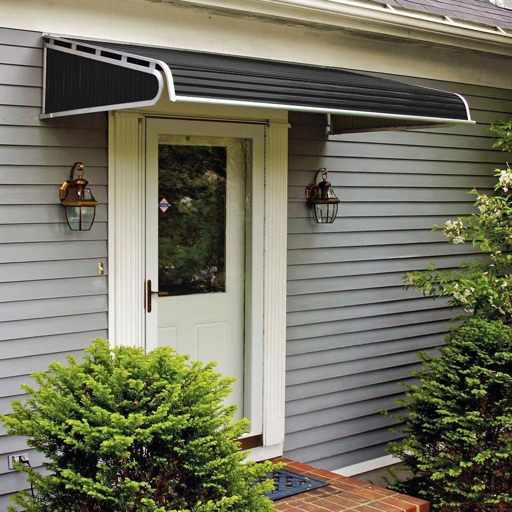 4 ft. Aluminum Door Canopy Awning in Black O3175