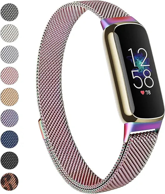 2 Pack Stainless Steel Mesh Loop Adjustable Wristband Replacement Strap C290