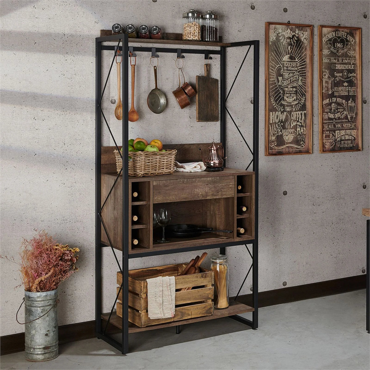 Oak Wood Baker's Rack Y786