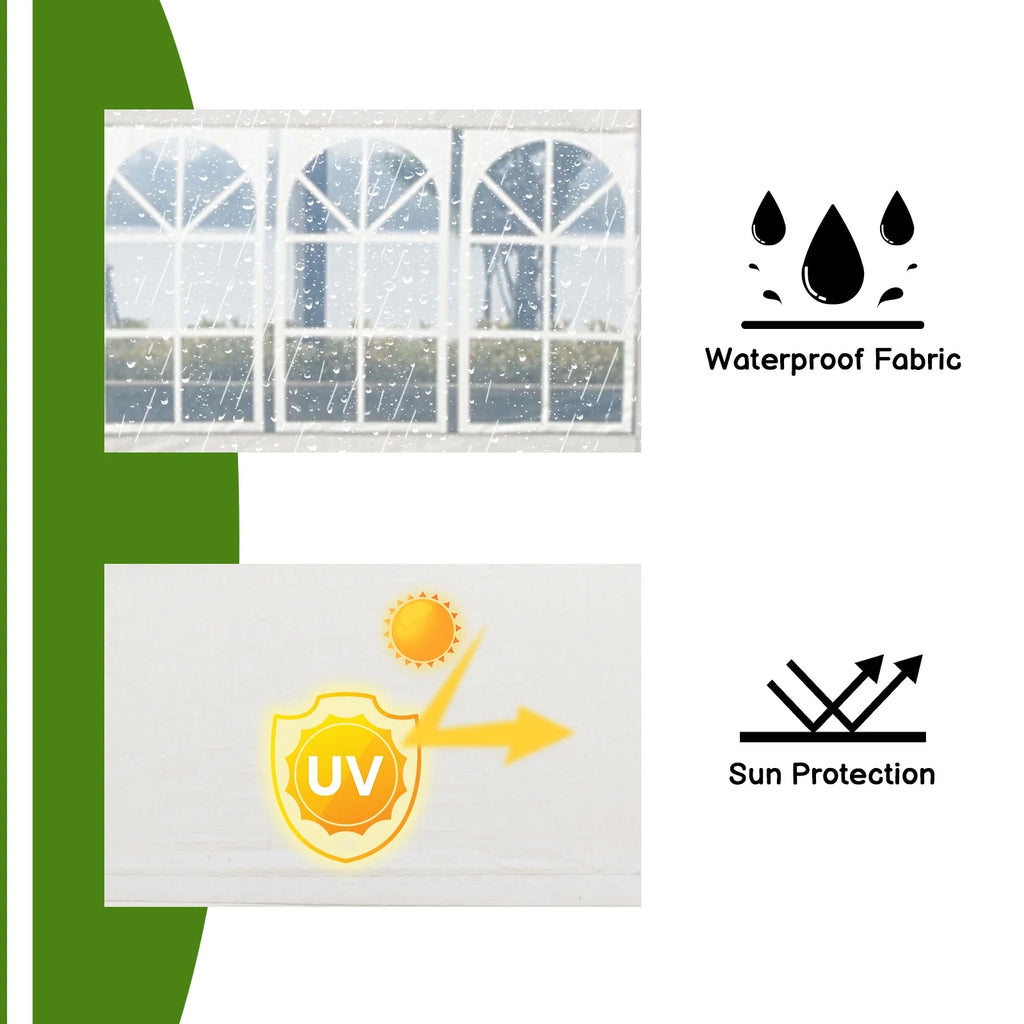 10'x 20' Canopy Tent with 6 Removable Sidewalls White D807969