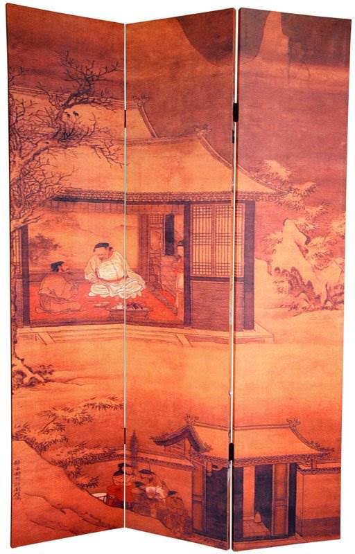 6 ft. Tall Double Sided Canvas Room Divider V909451