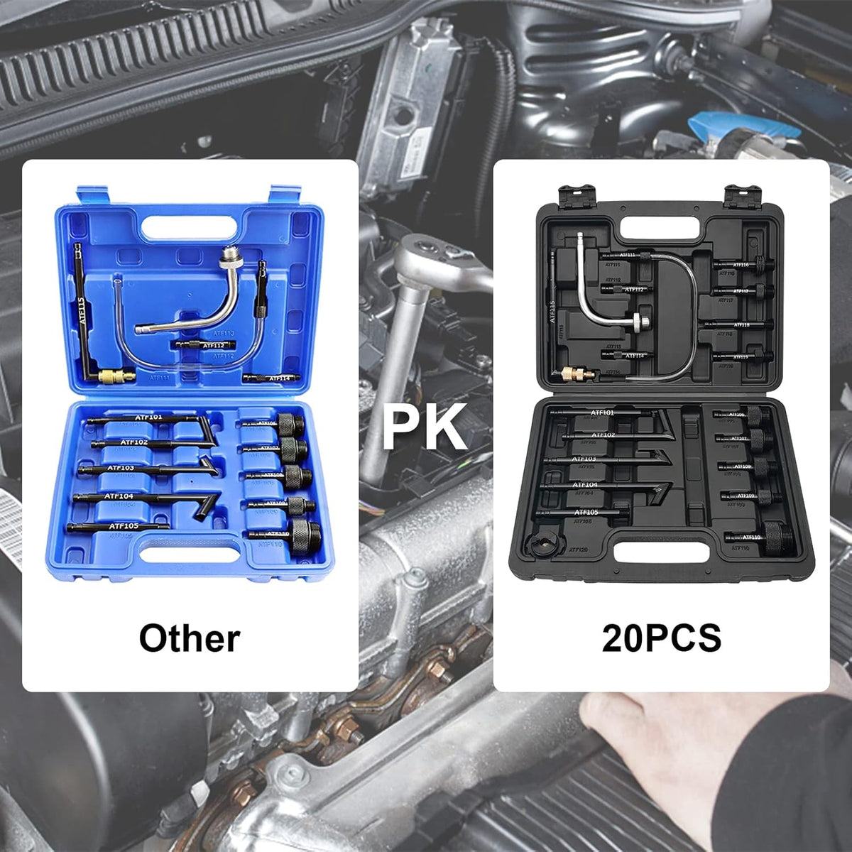 10L Manual Automatic Transmission Fluid Refill Pump Set with 20 PCS Adapters A848810