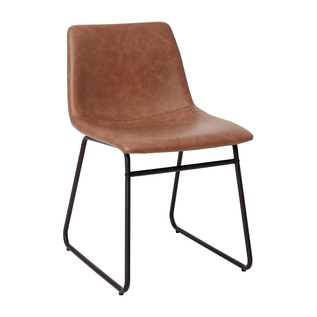 Light Brown Faux Leather Dining Chair Set of 2 K79833