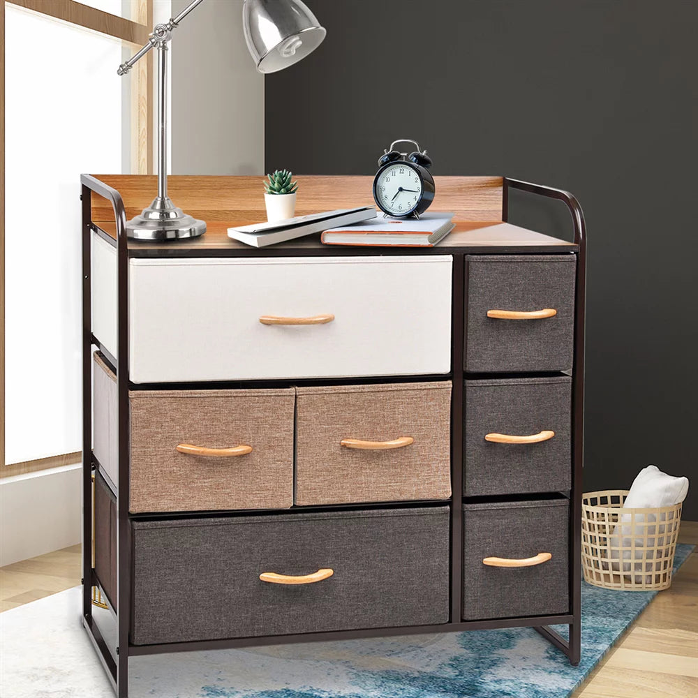 Fabric Drawer Dresser with 7 Drawers W118