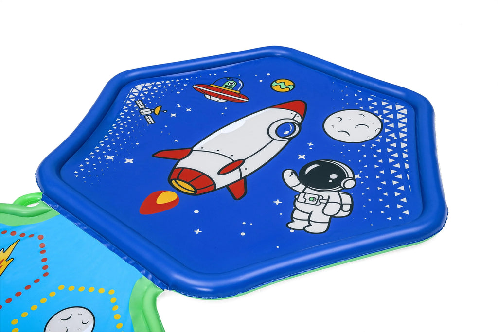 Kids Sprinkler Splash Pad and Inflatable Water Slide I56978