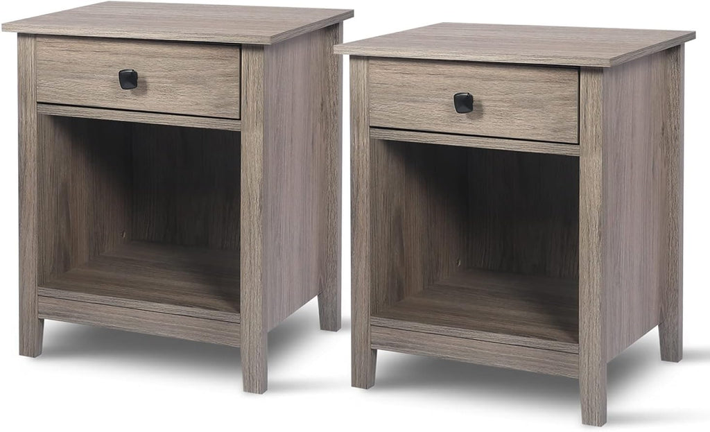 Set of 2 Wood Night Stands with Drawers F545885