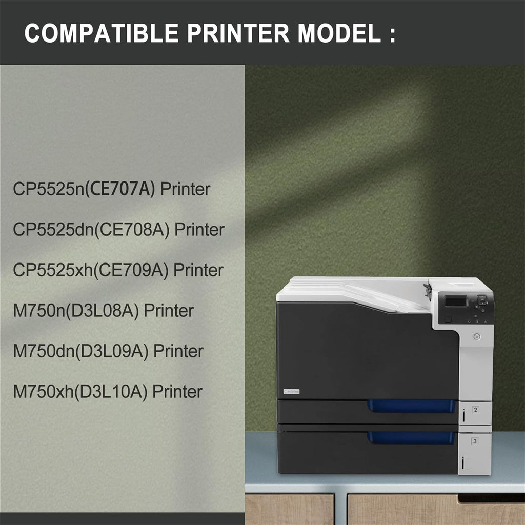Compatible 650A CE271A Remanufactured Toner Cartridge for HP CP5525 M750 Printer (1 Pack, Cyan) T72095