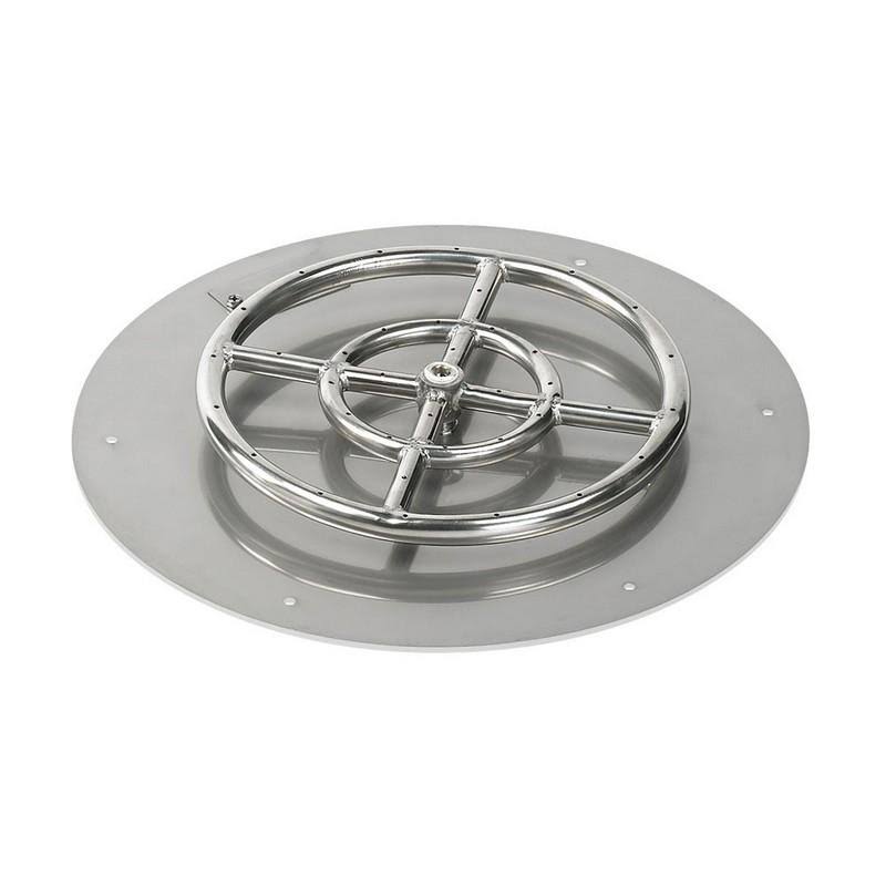 18x22 Round Stainless Steel Flat Pan with Spark Ignition Kit Propane G739734