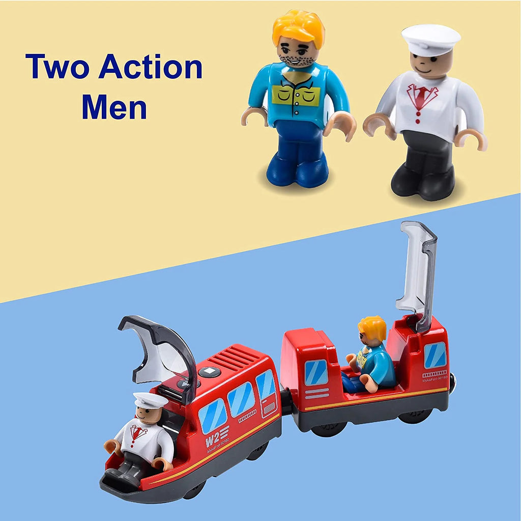 Red Battery Operated Action Locomotive Train Set for Wooden Train Tracks M335