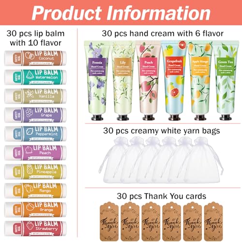 Hand Cream and Lip Balm Set with Organza Bag D970