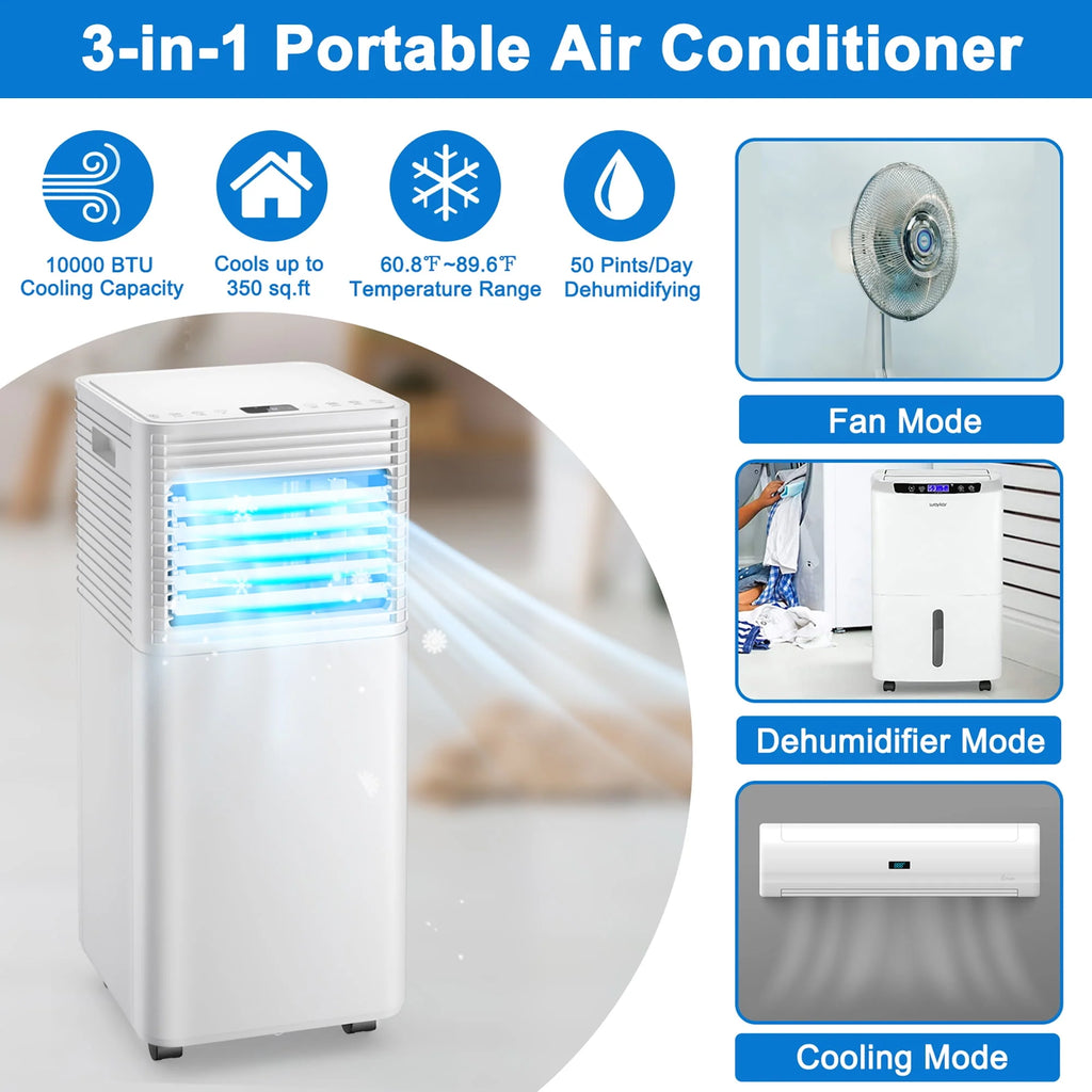 6000 BTU Portable Air Conditioner 3-in-1 Black T3935