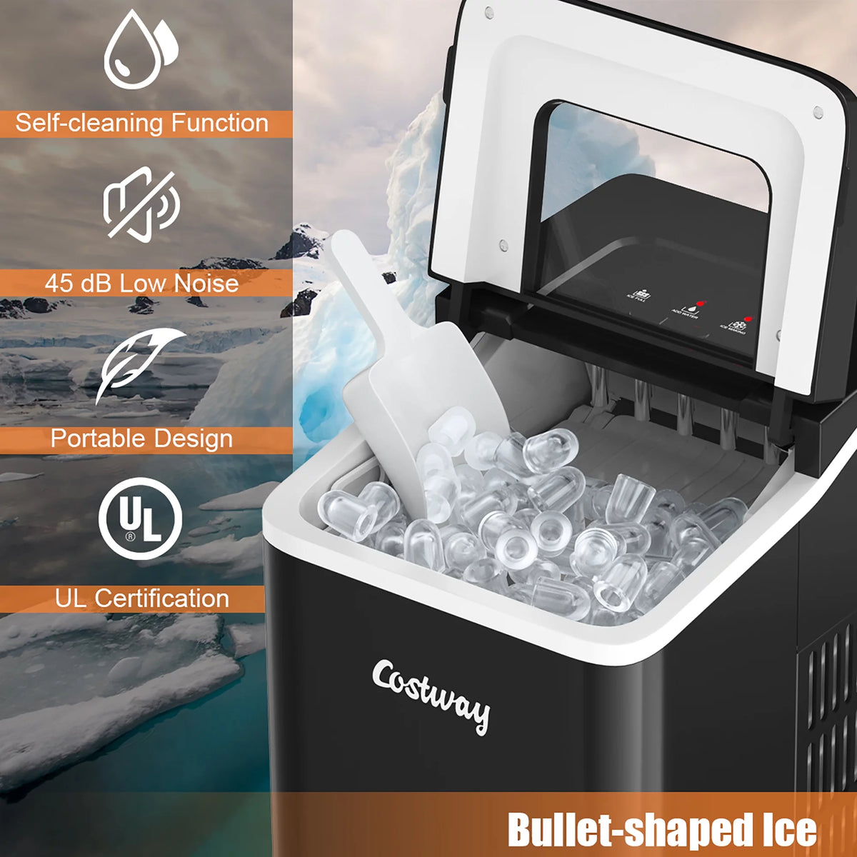 Portable Countertop Ice Maker with Scoop Q17816