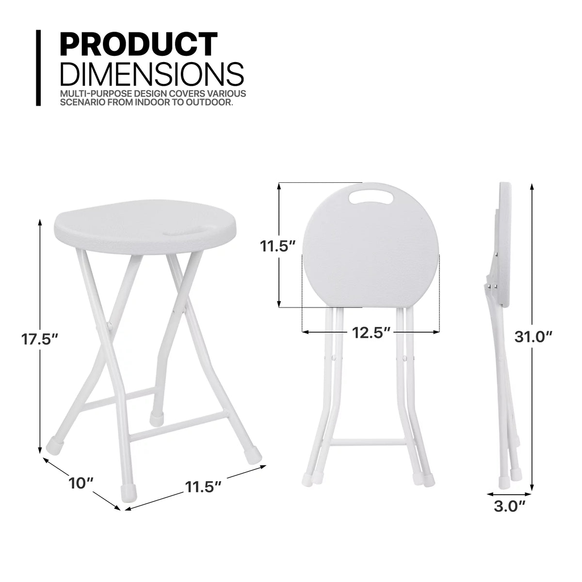 7 Pieces Folding White Table and Chair Set N1528