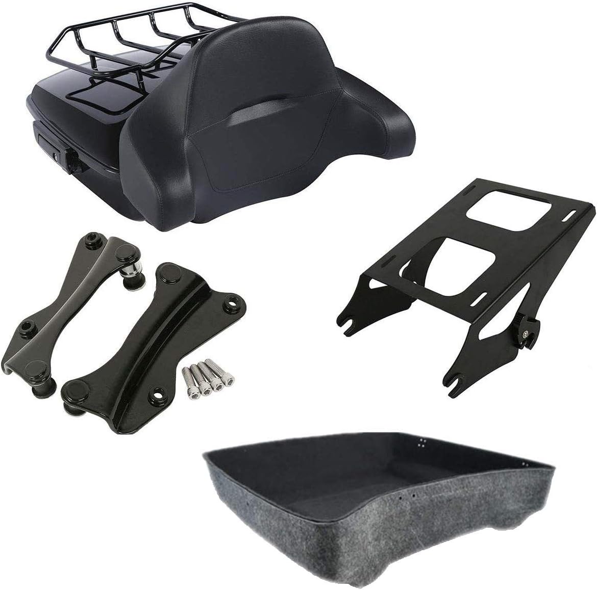 Chopped Trunk Backrest Pad Mount Rack For Harley Tour Pack Street Glide N516395