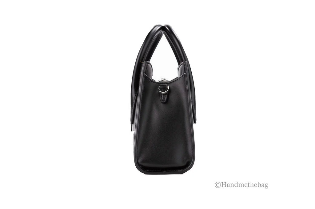 Black Leather Satchel Crossbody Bag S196