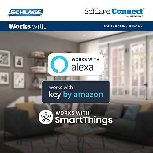 Smart Deadbolt with Camelot Trim in Bright Brass, Zigbee Certified Z386