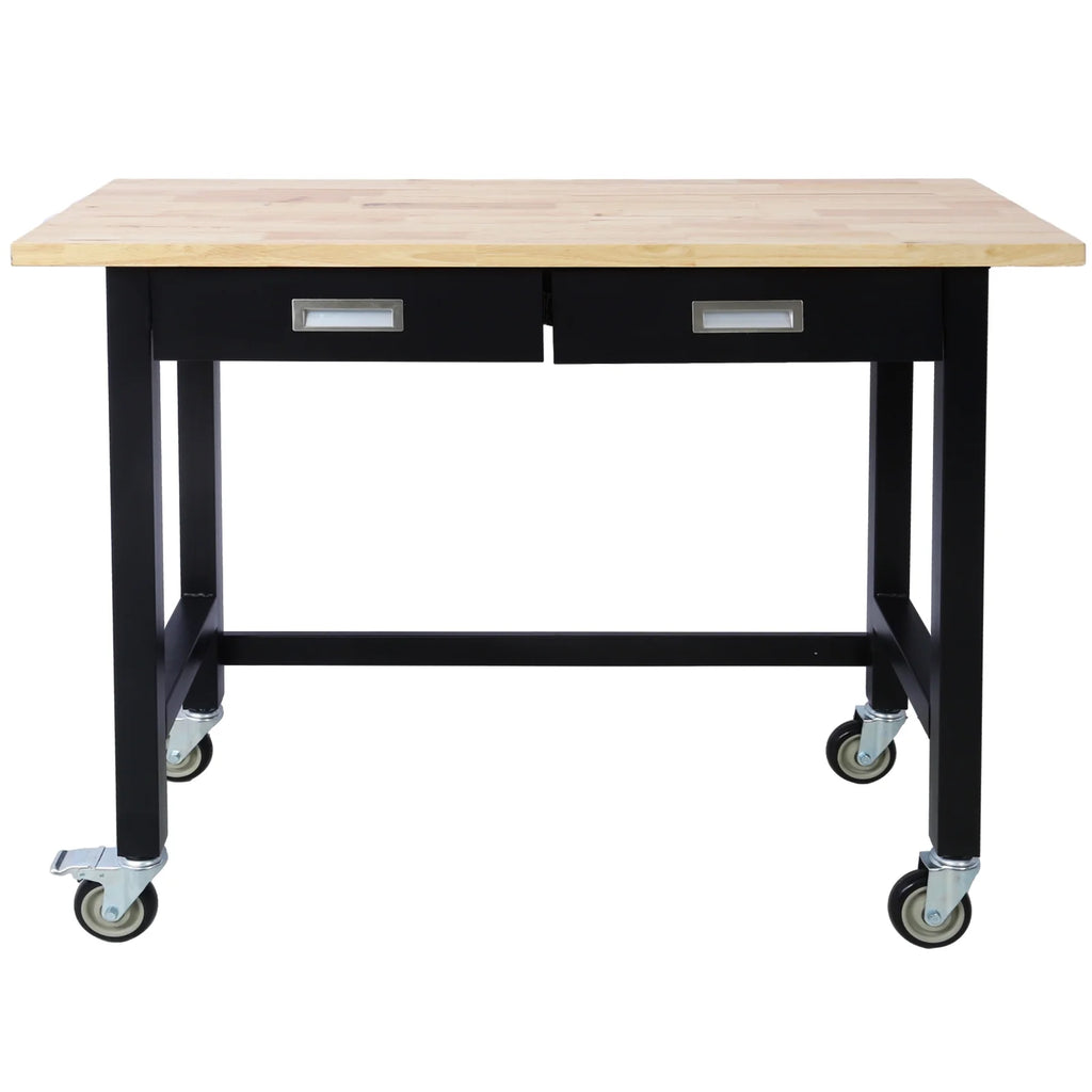 48in Heavy Duty Bamboo Wood Workbench with Drawer Storage T56410