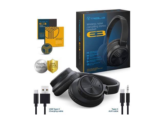 Black Over-Ear Bluetooth Headphones Active Noise Cancelling W403
