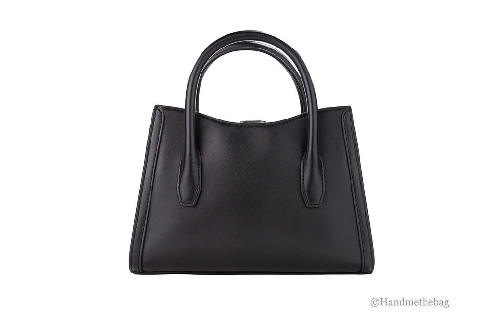 Black Leather Satchel Crossbody Bag S196