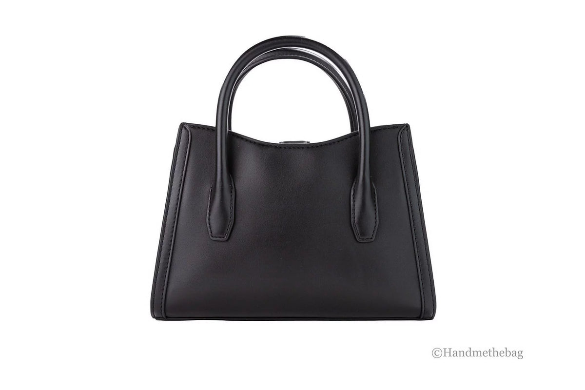 Black Leather Satchel Crossbody Bag S196